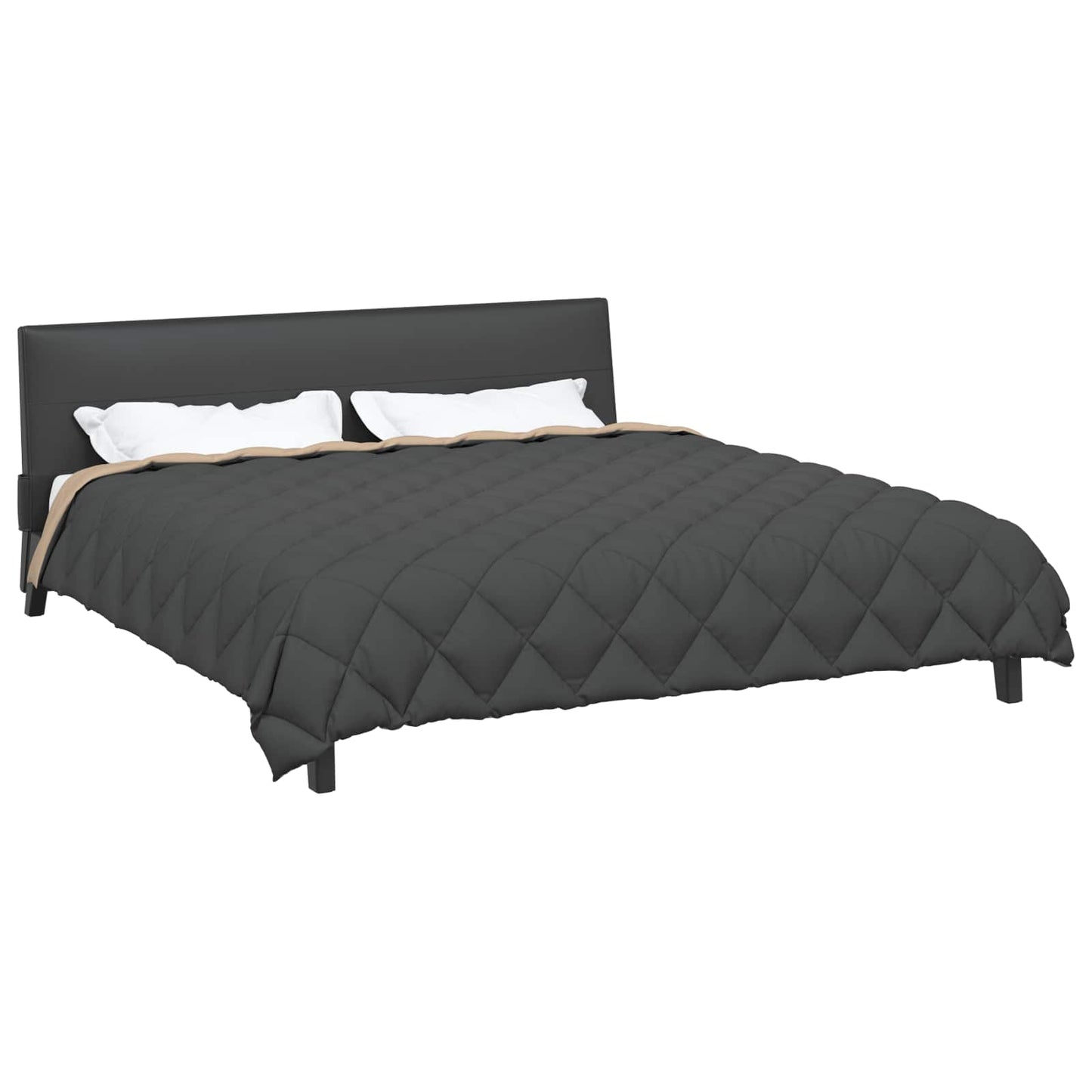 Winter Dekbed Antraciet en Taupe 220 x 200 cm Microfiber