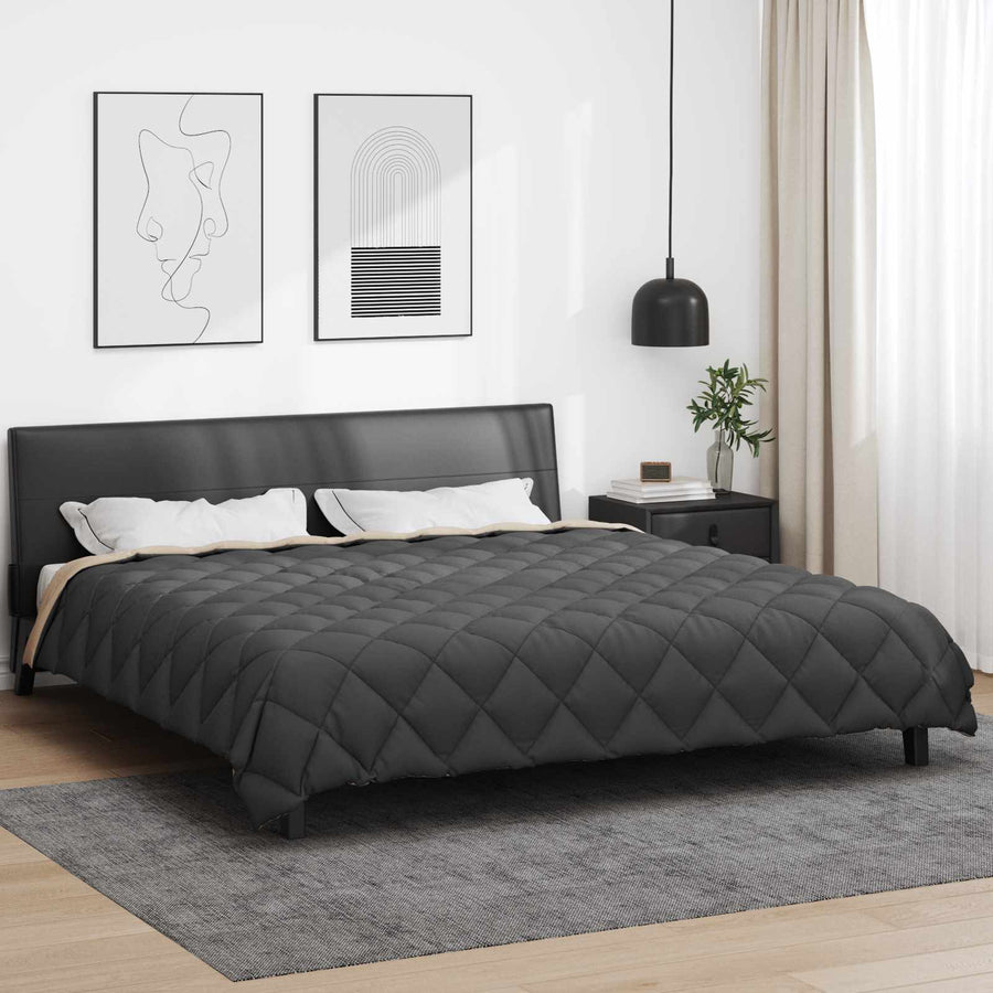 Winter Dekbed Antraciet en Taupe 240 x 260 cm Microfiber