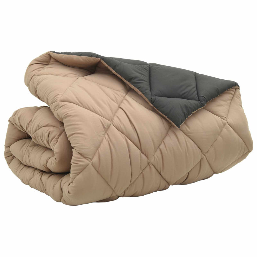 Winter Dekbed Antraciet en Taupe 240 x 260 cm Microfiber
