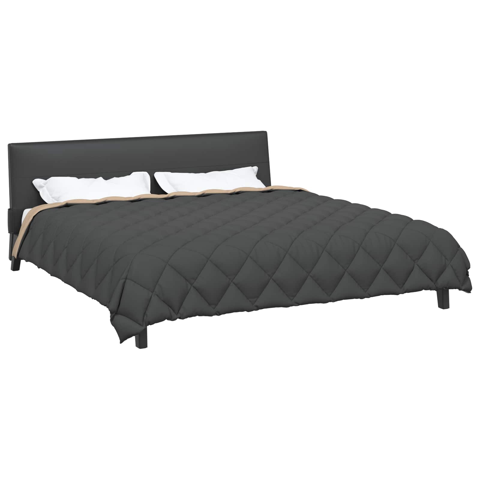 Winter Dekbed Antraciet en Taupe 240 x 260 cm Microfiber