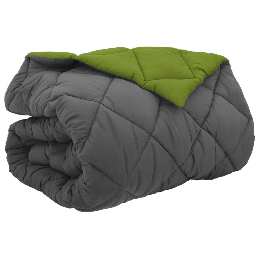 Winter Dekbed Groen en Antraciet 240 x 200 cm Microfiber