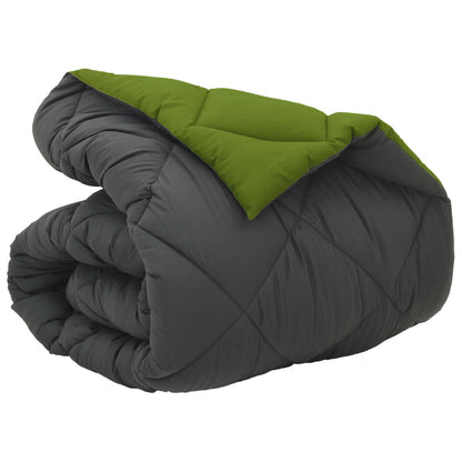 Winter Dekbed Groen en Antraciet 220 x 140 cm Microfiber