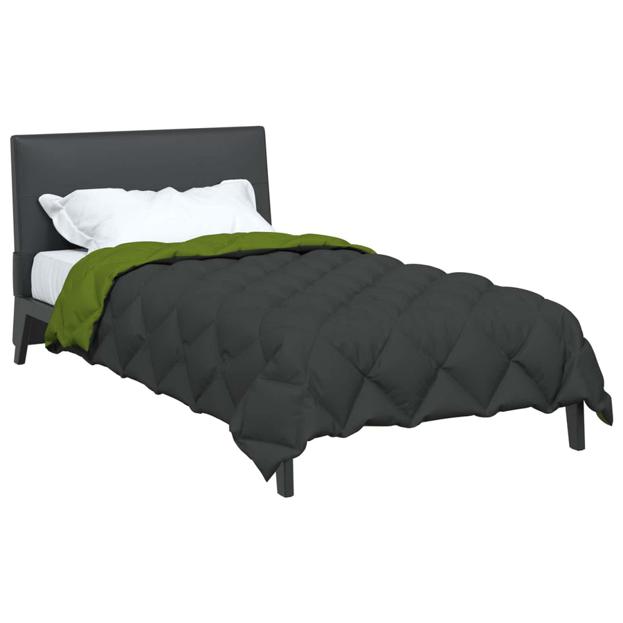 Winter Dekbed Groen en Antraciet 220 x 140 cm Microfiber