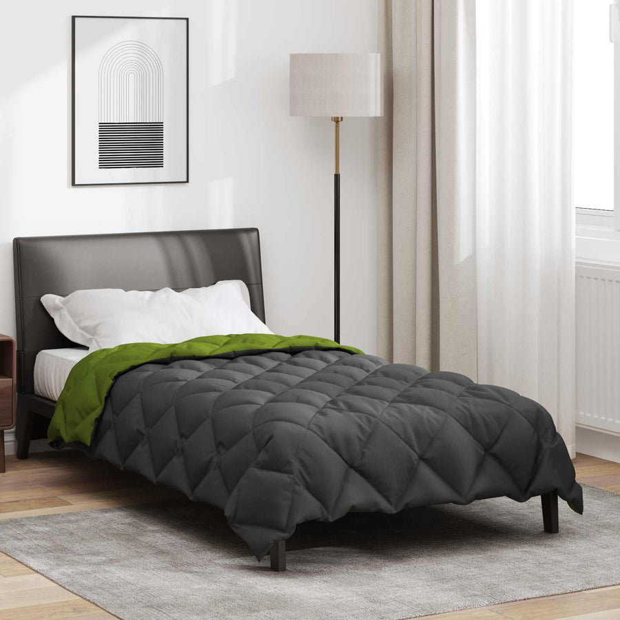 Winter Dekbed Groen en Antraciet 220 x 155 cm Microfiber