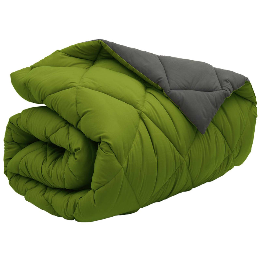 Winter Dekbed Groen en Antraciet 220 x 155 cm Microfiber