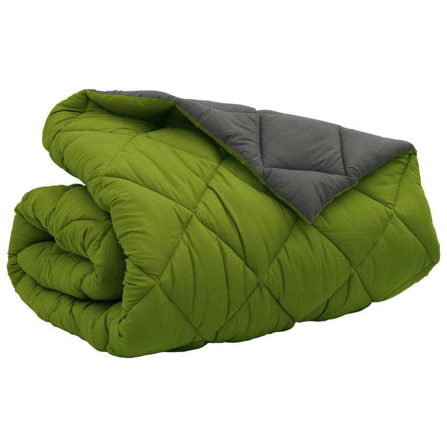 Winter Dekbed Groen en Antraciet 220 x 200 cm Microfiber