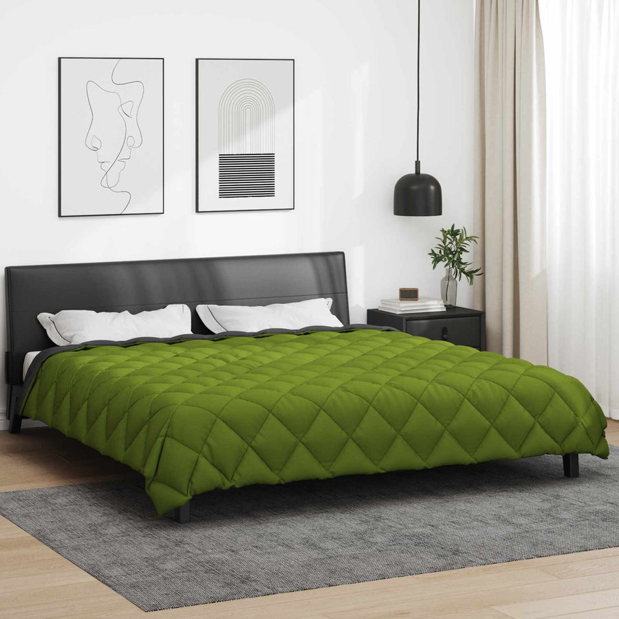 Winter Dekbed Groen en Antraciet 240 x 260 cm Microfiber