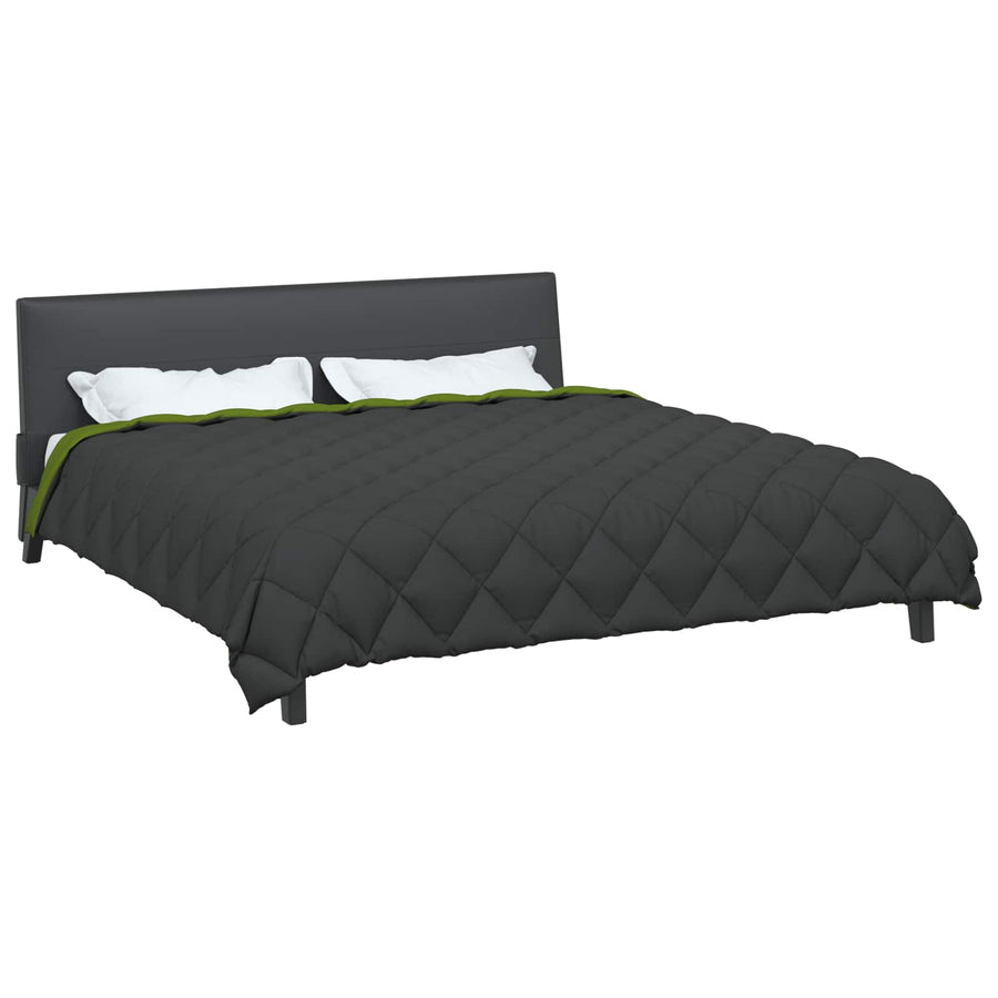 Winter Dekbed Groen en Antraciet 240 x 260 cm Microfiber