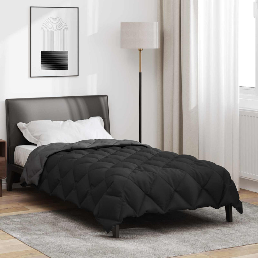 Winter Dekbed Zwart en Anthraciet 200 x 135 cm Microfiber