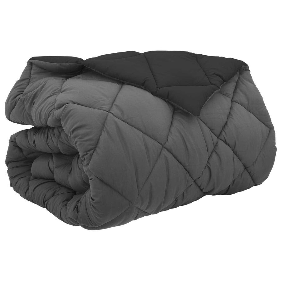 Winter Dekbed Zwart en Anthraciet 240 x 200 cm Microfiber