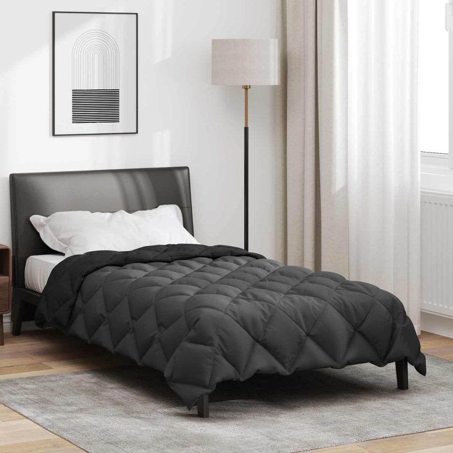 Winter Dekbed Zwart en Anthraciet 220 x 135 cm Microfiber
