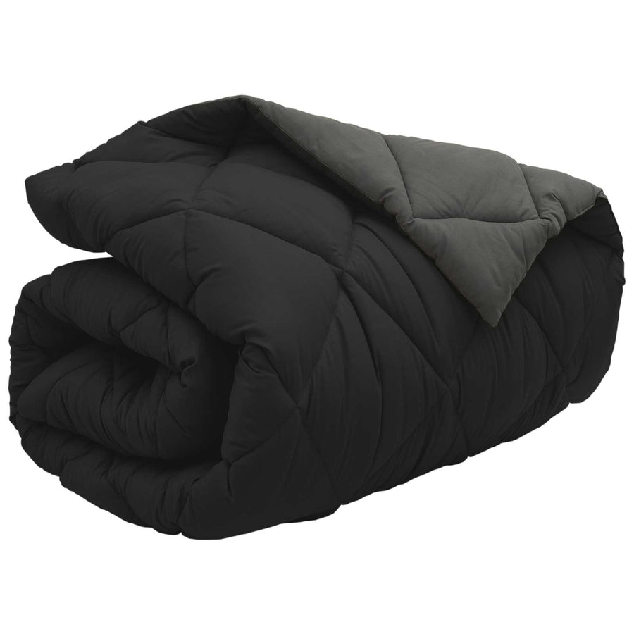 Winter Dekbed Zwart en Anthraciet 220 x 135 cm Microfiber