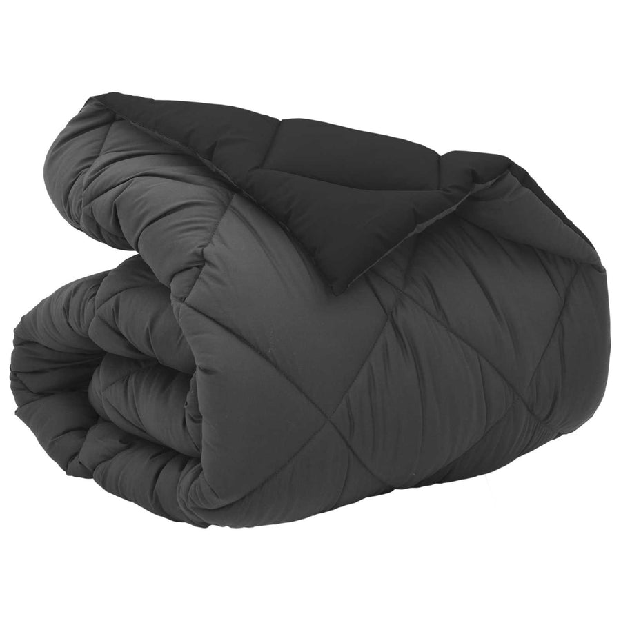 Winter Dekbed Zwart en Anthraciet 220 x 140 cm Microfiber