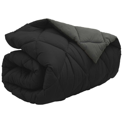 Winter Dekbed Zwart en Anthraciet 220 x 140 cm Microfiber