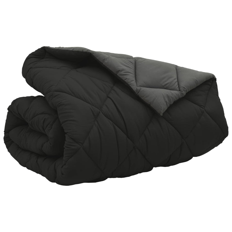 Winter Dekbed Zwart en Anthraciet 220 x 260 cm Microfiber