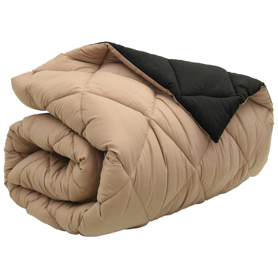 Winter Dekbed Zwart en Taupe 200 x 135 cm Microfiber