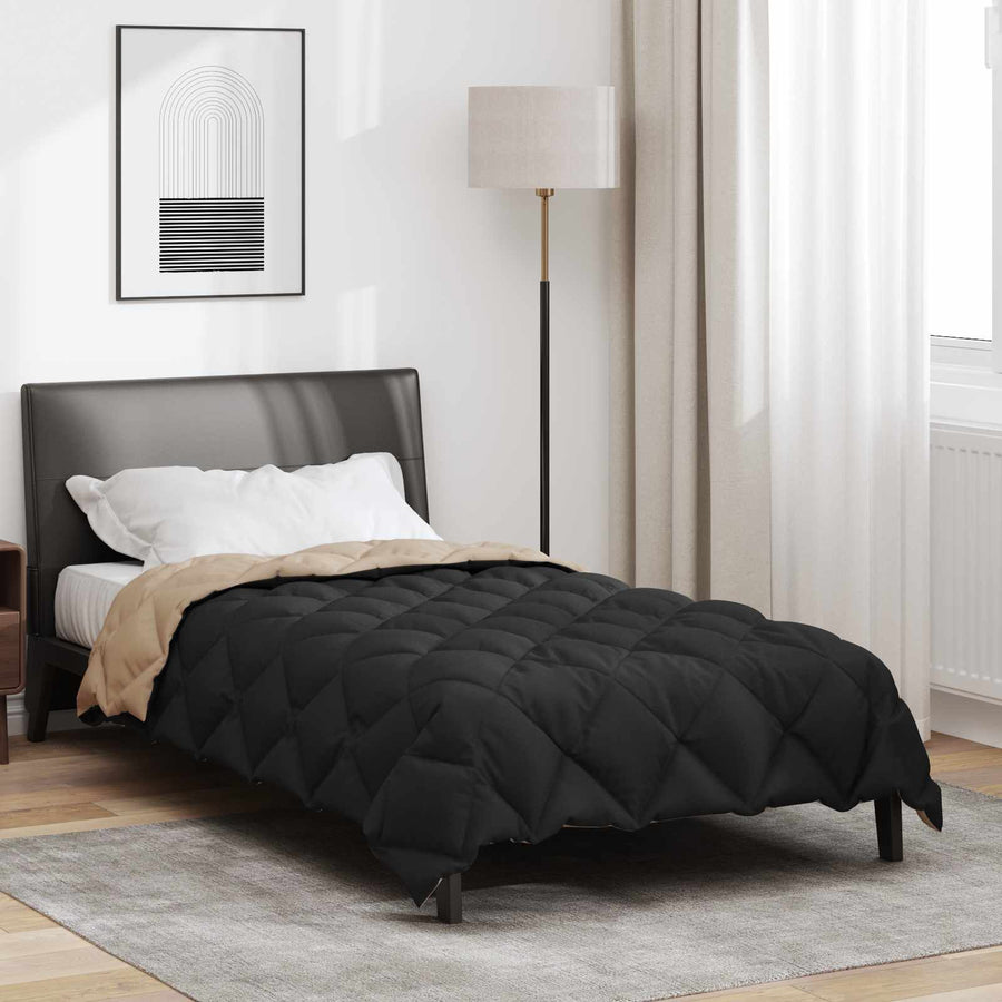 Winter Dekbed Zwart en Taupe 200 x 140 cm Microfiber