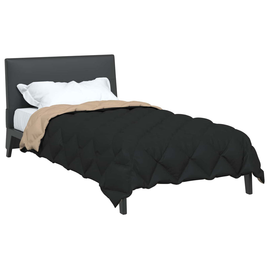 Winter Dekbed Zwart en Taupe 200 x 140 cm Microfiber