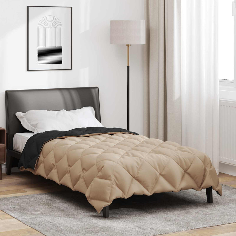 Winter Dekbed Zwart en Taupe 200 x 155 cm Microfiber