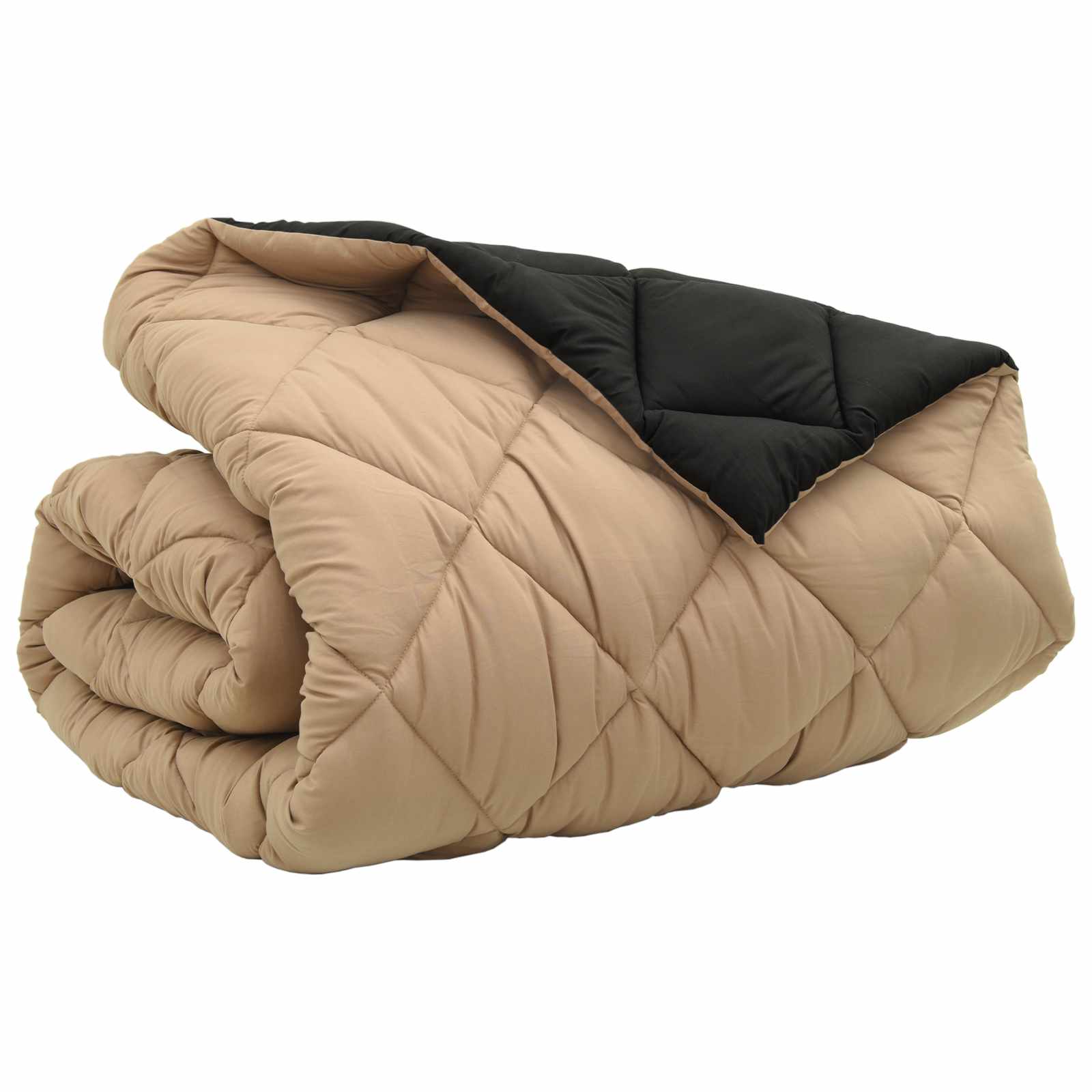 Winter Dekbed Zwart en Taupe 200 x 200 cm Microfiber