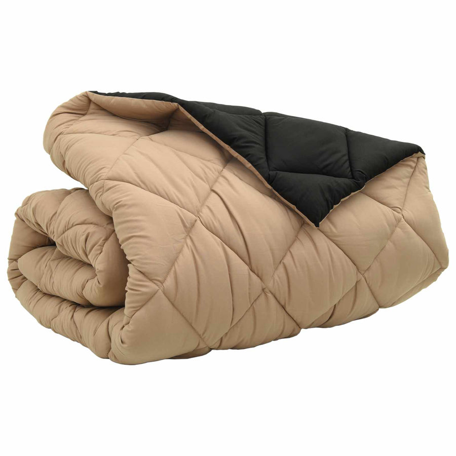 Winter Dekbed Zwart en Taupe 240 x 200 cm Microfiber