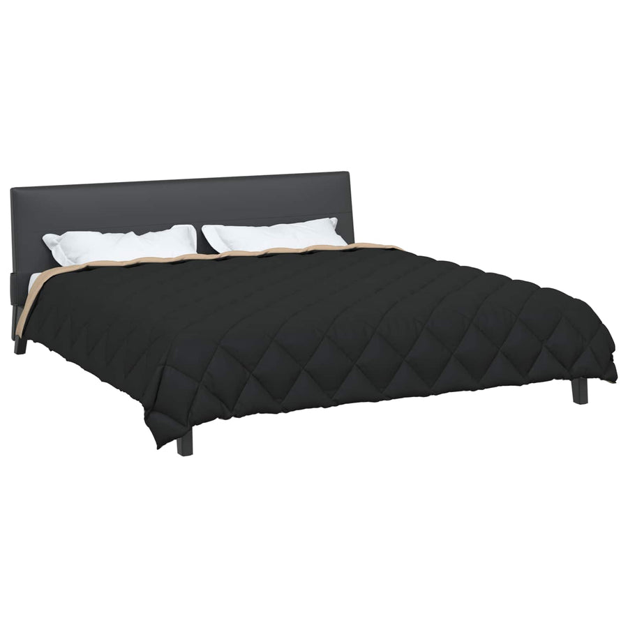 Winter Dekbed Zwart en Taupe 220 x 200 cm Microfiber