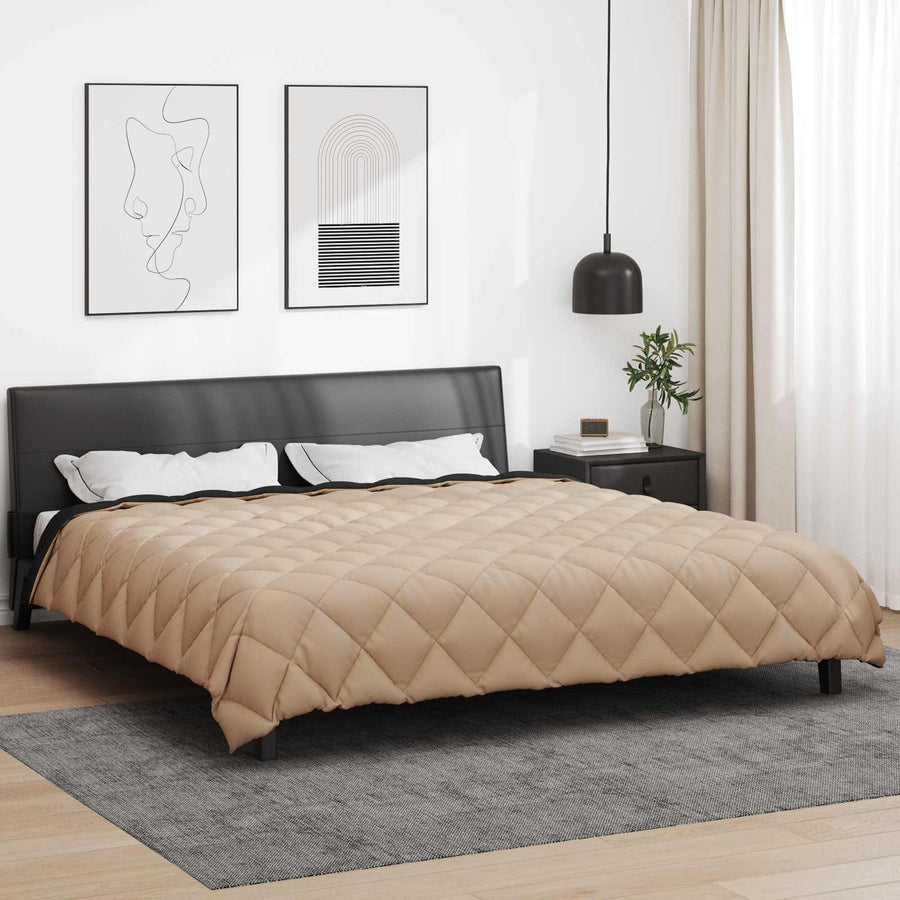 Winter Dekbed Zwart en Taupe 220 x 260 cm Microfiber
