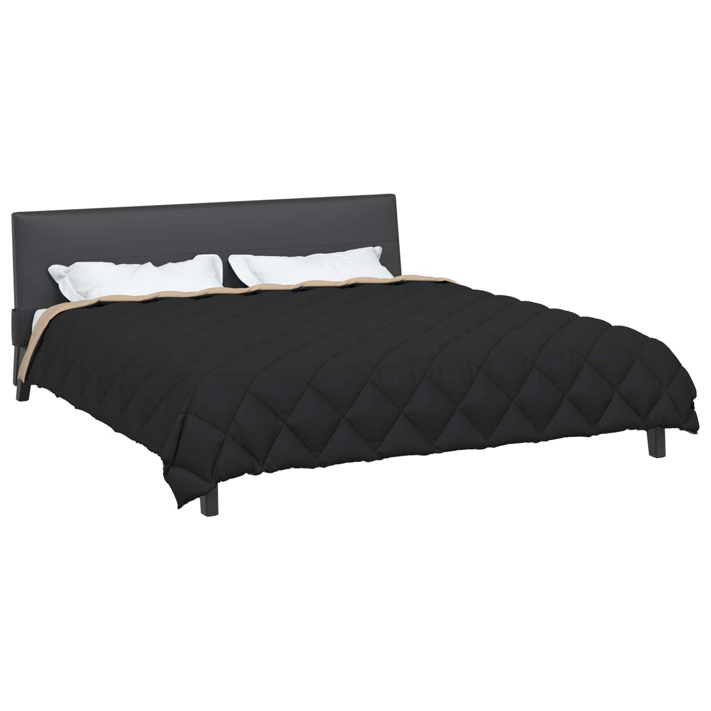 Winter Dekbed Zwart en Taupe 240 x 260 cm Microfiber