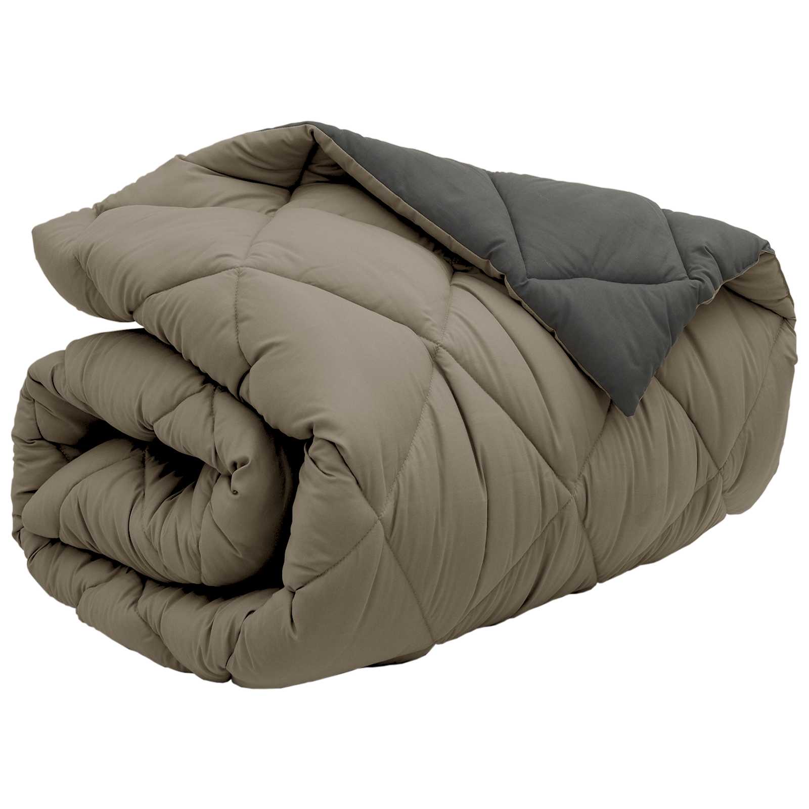 Winter Dekbed Lichtgrijs en Antraciet 200 x 155 cm Microfiber