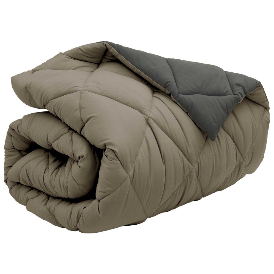 Winter Dekbed Lichtgrijs en Antraciet 200 x 155 cm Microfiber