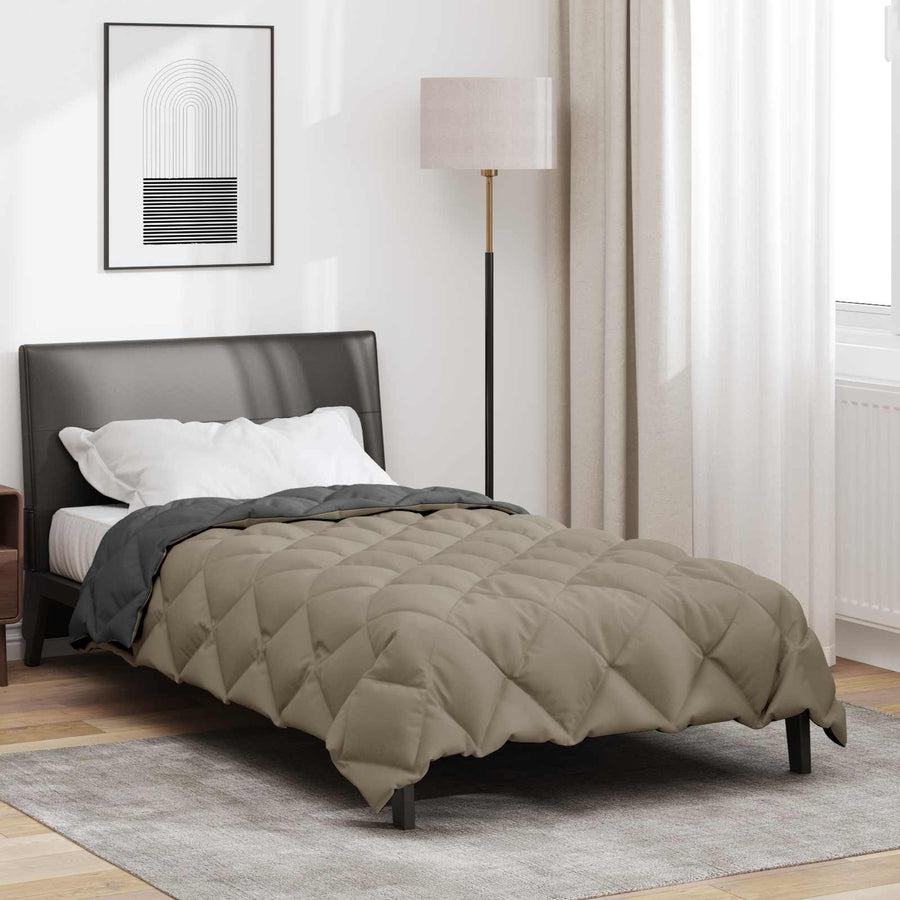 Winter Dekbed Lichtgrijs en Antraciet 220 x 135 cm Microfiber
