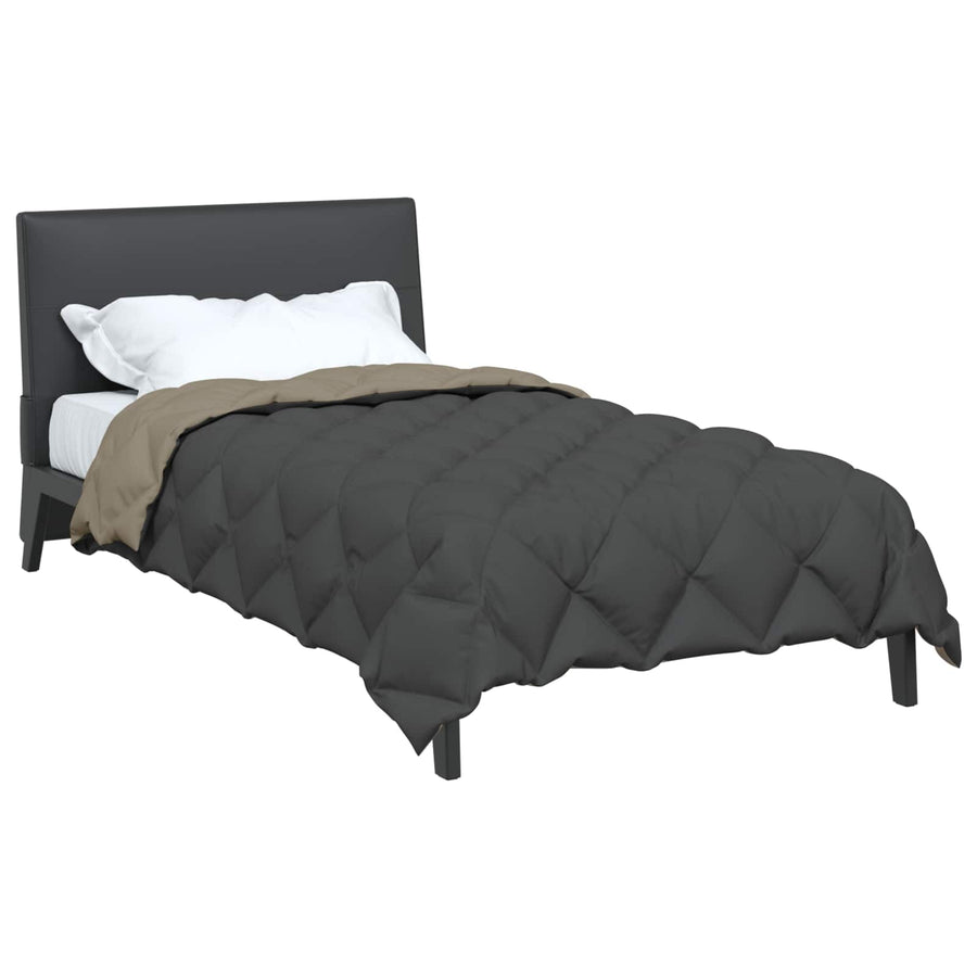 Winter Dekbed Lichtgrijs en Antraciet 220 x 135 cm Microfiber