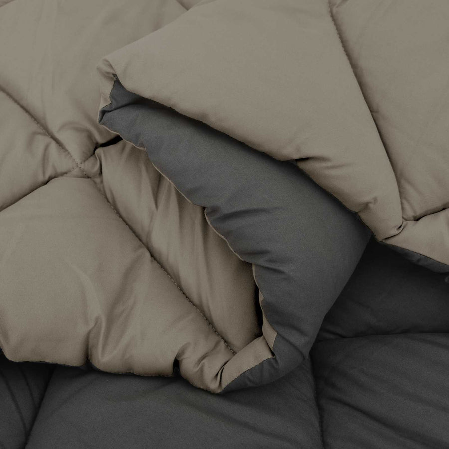 Winter Dekbed Lichtgrijs en Antraciet 220 x 260 cm Microfiber