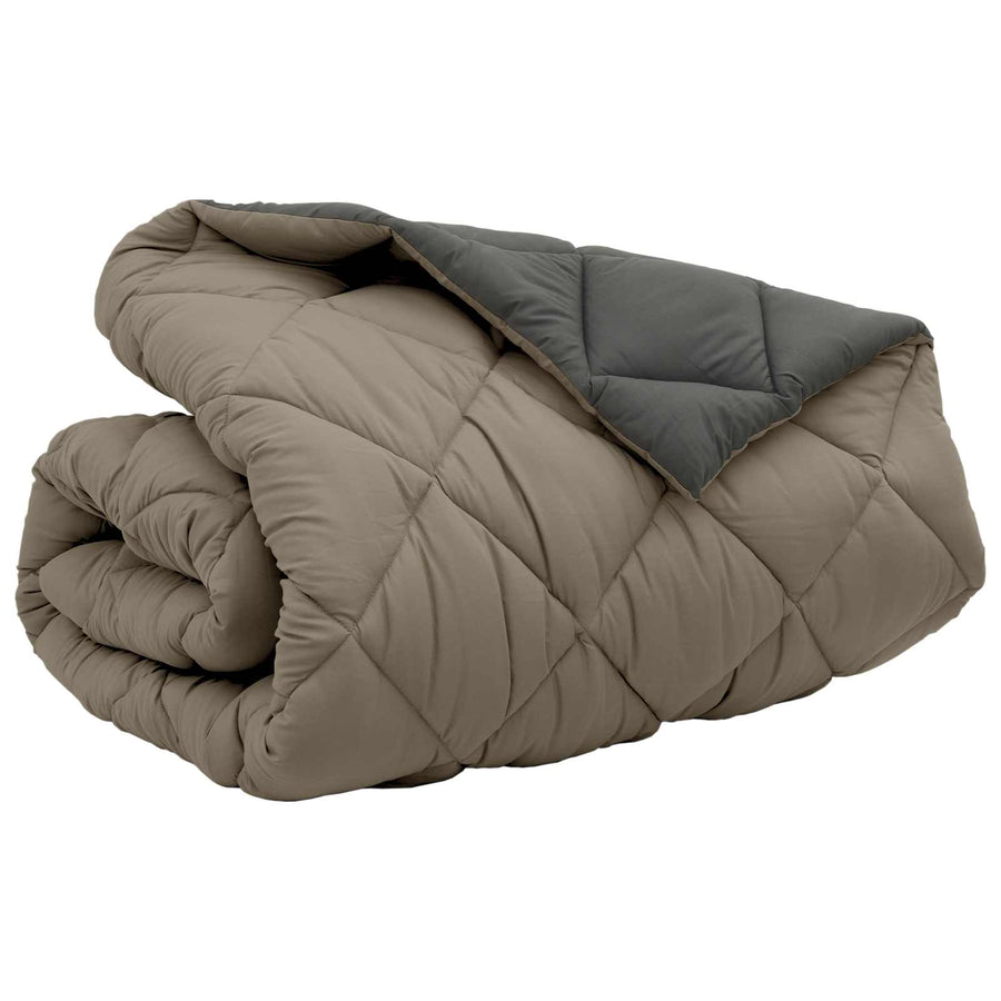 Winter Dekbed Lichtgrijs en Antraciet 240 x 260 cm Microfiber
