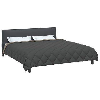 Winter Dekbed Lichtgrijs en Antraciet 240 x 260 cm Microfiber
