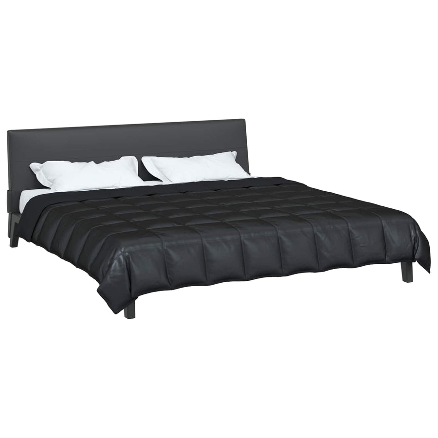 Zomer Dekbed Zwart 240 x 200 cm Satijn en Microfiber