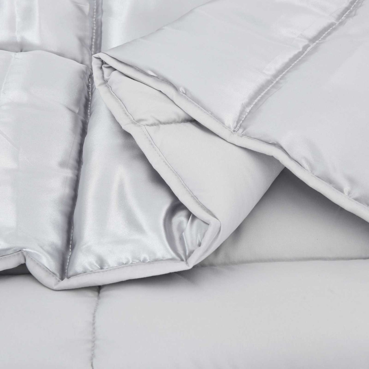 Zomer Dekbed Zilver 220 x 140 cm Satijn en Microfiber