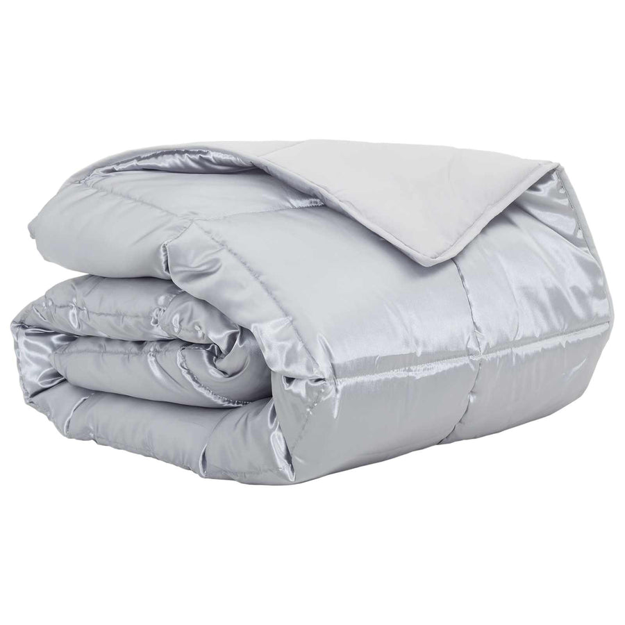 Zomer Dekbed Zilver 220 x 155 cm Satijn en Microfiber