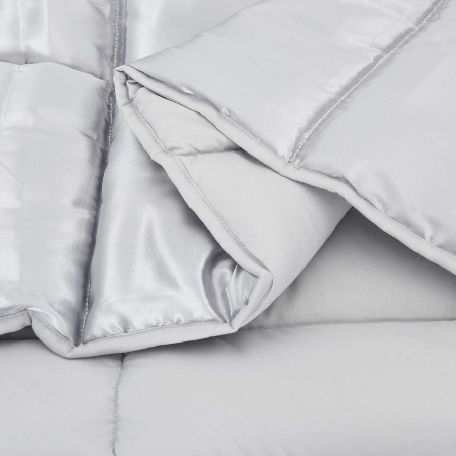Zomer Dekbed Zilver 220 x 240 cm Satijn en Microfiber