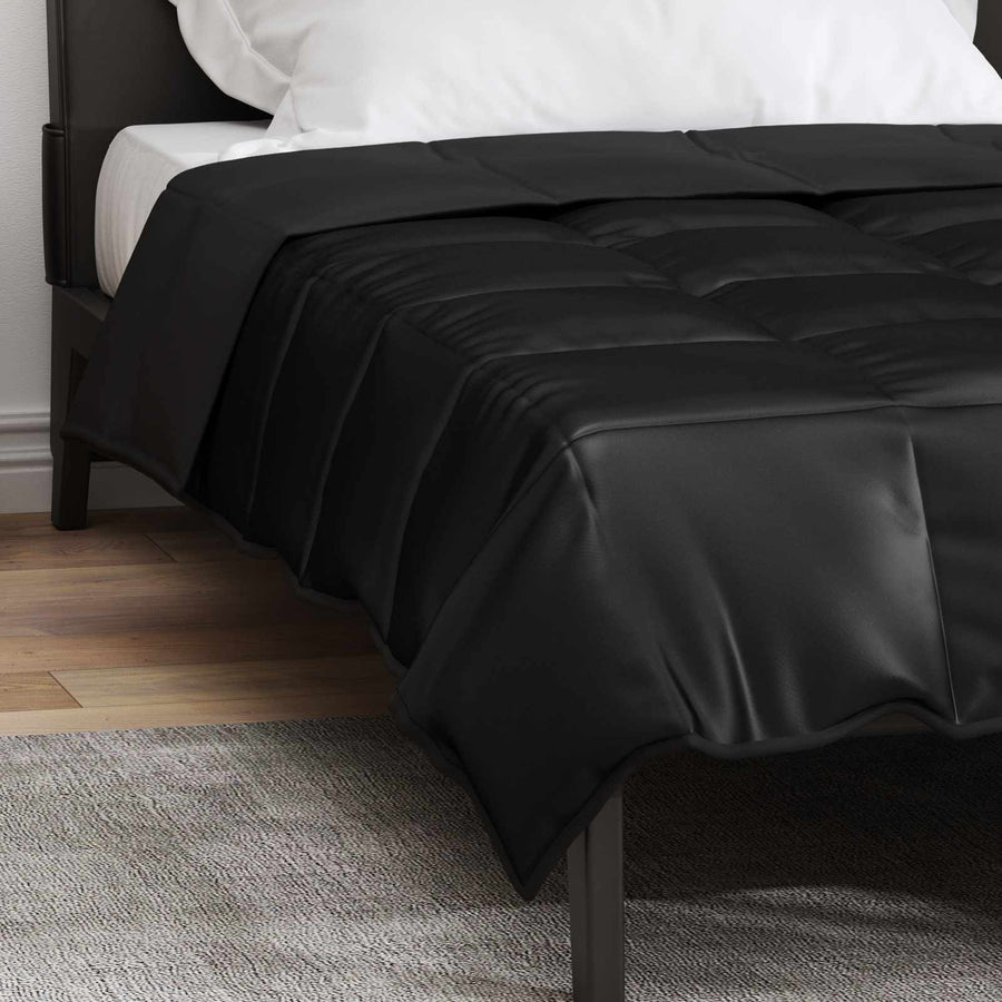 Vol jaar dekbed Zwart 200 x 155 cm Satijn en Microfiber