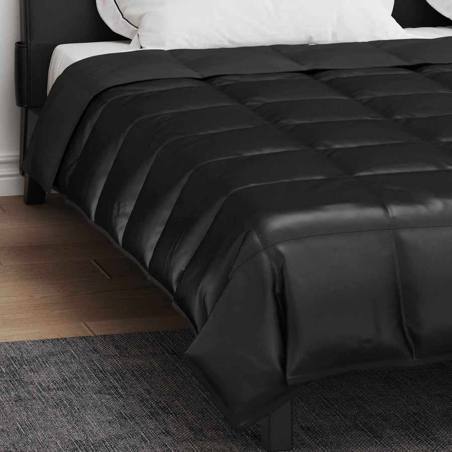 Vol jaar dekbed Zwart 200 x 200 cm Satijn en Microfiber