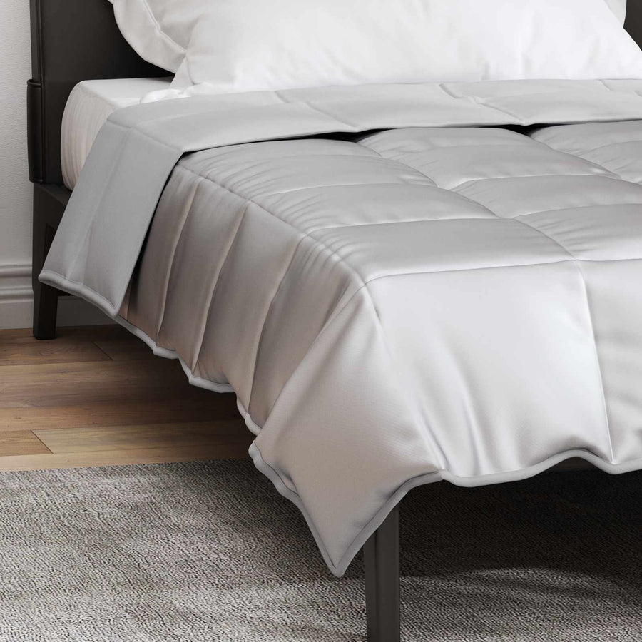 Vol jaar dekbed Zilver 200 x 140 cm Satijn en Microfiber