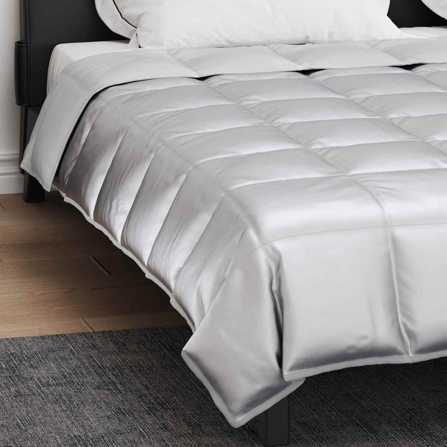 Vol jaar dekbed Zilver 240 x 200 cm Satijn en Microfiber
