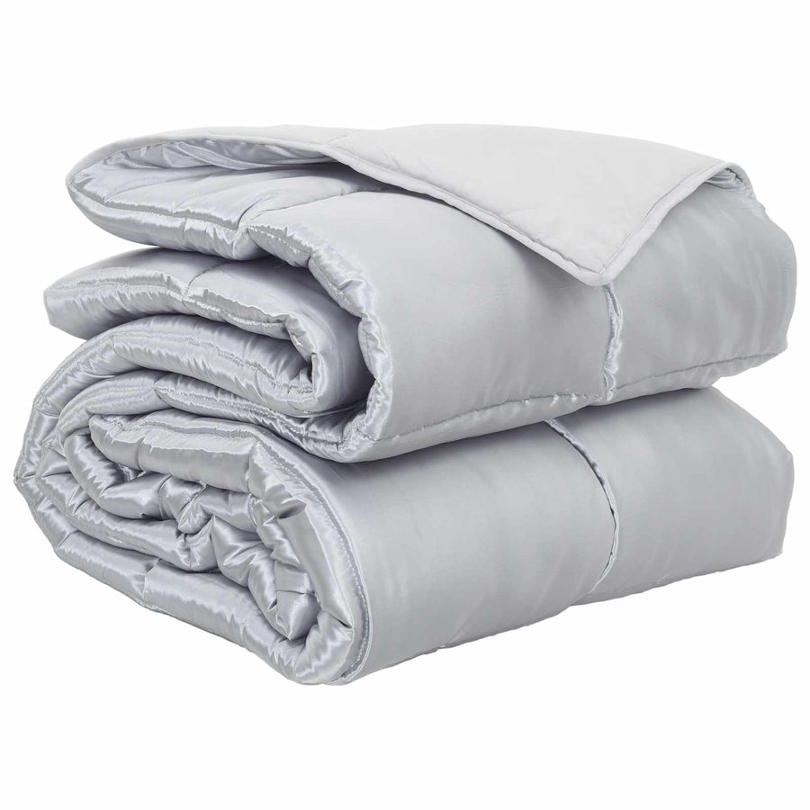 Vol jaar dekbed Zilver 240 x 200 cm Satijn en Microfiber