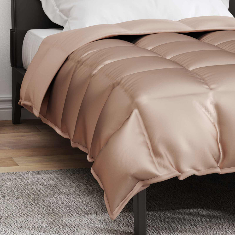 Winter Dekbed Goud 220 x 140 cm Satijn en Microfiber