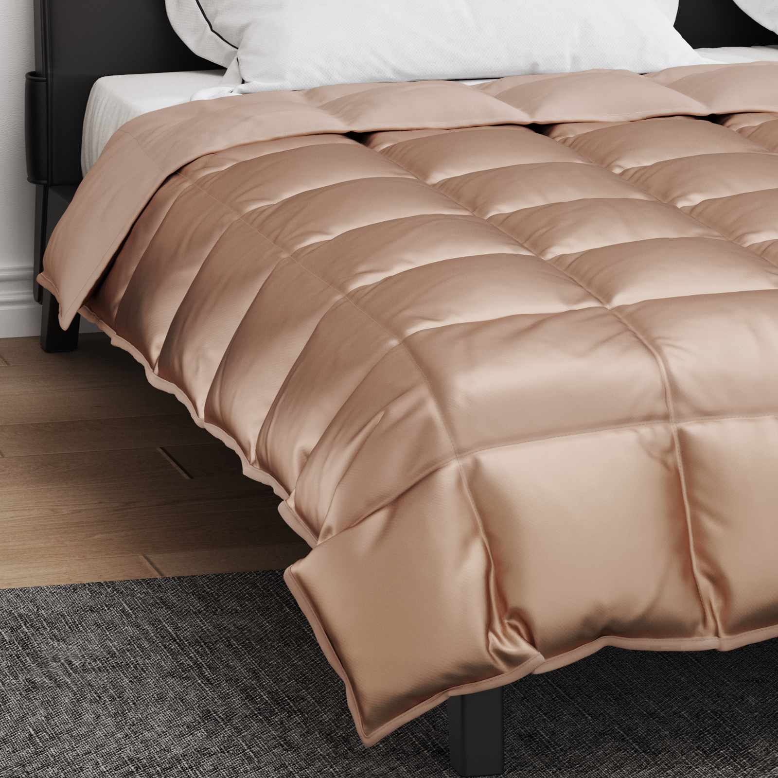 Winter Dekbed Goud 220 x 240 cm Satijn en Microfiber