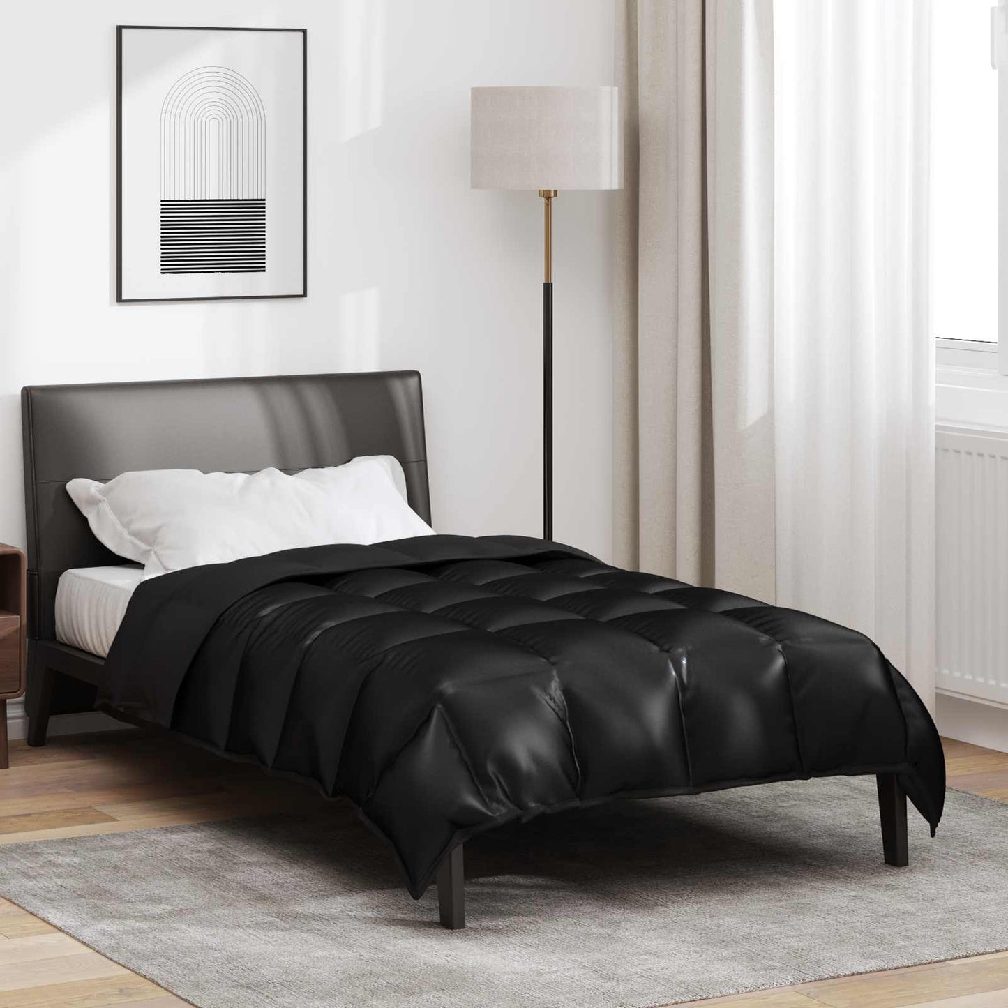 Winter Dekbed Zwart 200 x 140 cm Satijn en Microfiber