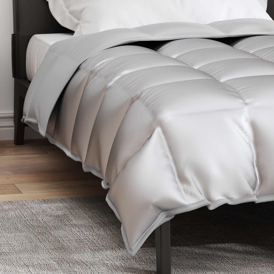 Winter Dekbed Zilver 200 x 135 cm Satijn en Microfiber