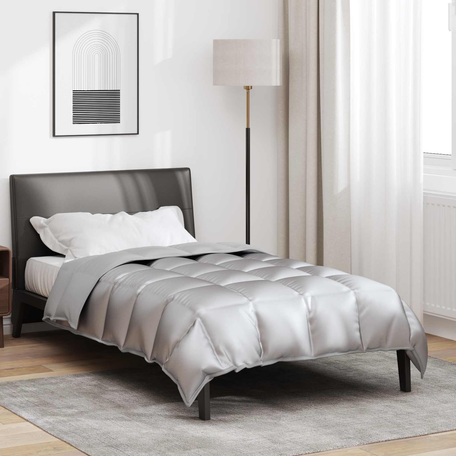 Winter Dekbed Zilver 200 x 155 cm Satijn en Microfiber