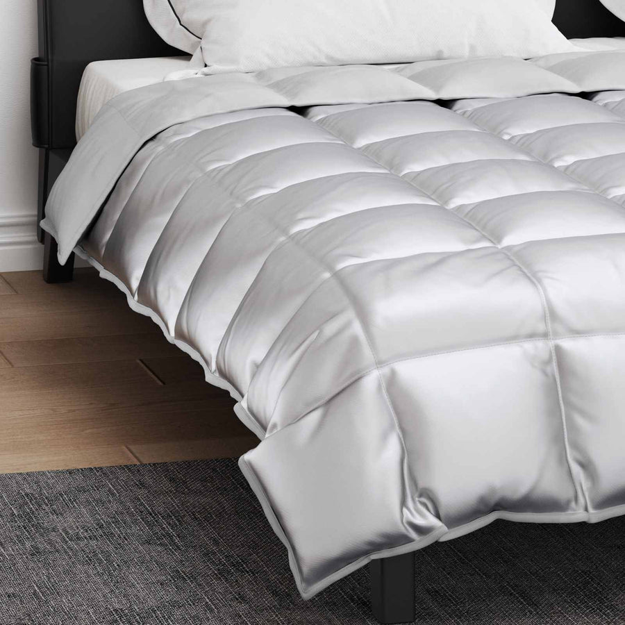 Winter Dekbed Zilver 220 x 240 cm Satijn en Microfiber